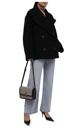 Женское шерстяное полупальто DRIES VAN NOTEN черного цвета по цене 129500 руб., арт. 212-010220-3271 | Фото 2 Женское шерстяное полупальто DRIES VAN NOTEN черного цвета, арт. 212-010220-3271 | Фото 2 (Длина (верхняя одежда): До середины бедра; Материал внешний: Шерсть; Материал подклада: Хлопок; Рукава: Длинные; Стили: Гламурный; 1-2-бортные: Двубортные)