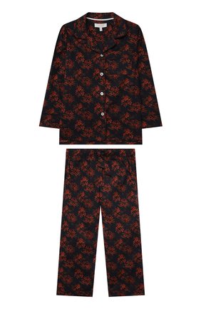 Детская хлопковая пижама LITTLE YOLKE черного цвета по цене 8995 руб., арт. AW21-12C-MI-BL | Фото 1 Детская хлопковая пижама LITTLE YOLKE черного цвета, арт. AW21-12C-MI-BL | Фото 1 (Материал внешний: Хлопок; Рукава: Длинные)