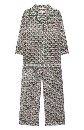 Детская хлопковая пижама LITTLE YOLKE зеленого цвета по цене 8995 руб., арт. AW21-12C-SP-GR | Фото 1 Детская хлопковая пижама LITTLE YOLKE зеленого цвета, арт. AW21-12C-SP-GR | Фото 1 (Рукава: Длинные; Материал внешний: Хлопок)