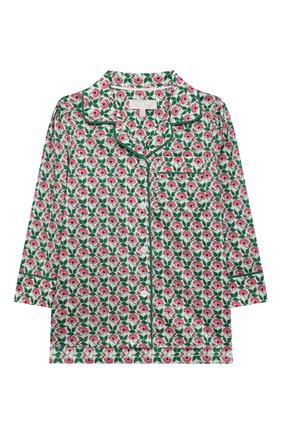 Детская хлопковая пижама LITTLE YOLKE зеленого цвета по цене 8995 руб., арт. AW21-12C-SP-GR | Фото 2 Детская хлопковая пижама LITTLE YOLKE зеленого цвета, арт. AW21-12C-SP-GR | Фото 2 (Рукава: Длинные; Материал внешний: Хлопок)