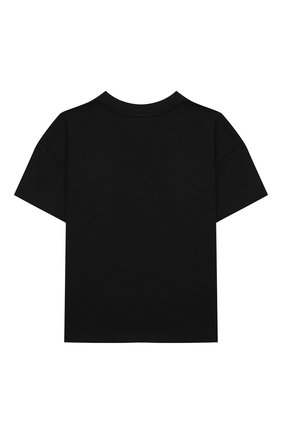 Детская хлопковая футболка DOLCE & GABBANA черного цвета по цене 20900 руб., арт. L4JTDE/G7BMF/8-14 | Фото 2 Детская хлопковая футболка DOLCE & GABBANA черного цвета, арт. L4JTDE/G7BMF/8-14 | Фото 2 (Материал внешний: Хлопок; Рукава: Короткие)