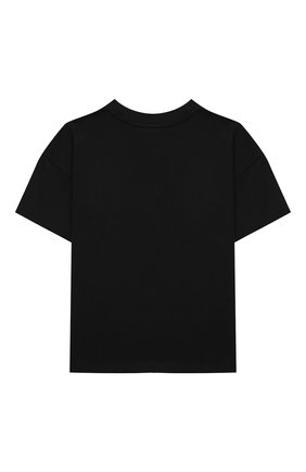 Детская хлопковая футболка DOLCE & GABBANA черного цвета, арт. L4JTDE/G7BMF/2-6 | Фото 2 (Материал внешний: Хлопок; Рукава: Короткие; Мальчики Кросс-КТ: Футболка-одежда; Ростовка одежда: 2 года | 92 см, 3 года | 98 см, 4 года | 104 см, 5 лет | 110 см, 6 лет | 116 см)