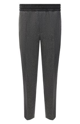 Мужские шерстяные брюки MONCLER серого цвета, арт. G2-091-2A000-15-54233 | Фото 1 (Материал внешний: Шерсть; Случай: Повседневный; Стили: Кэжуэл; Длина (брюки, джинсы): Стандартные)