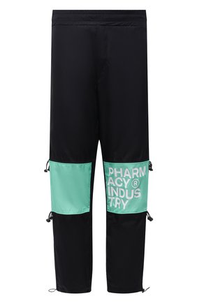 Мужские брюки PHARMACY INDUSTRY черного цвета, арт. PHMSP380 | Фото 1 (Длина (брюки, джинсы): Стандартные; Материал внешний: Синтетический материал; Случай: Повседневный; Стили: Спорт-шик)