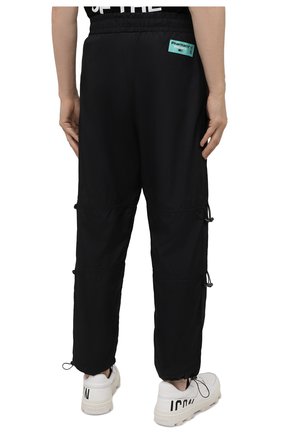 Мужские брюки PHARMACY INDUSTRY черного цвета, арт. PHMSP380 | Фото 4 (Длина (брюки, джинсы): Стандартные; Случай: Повседневный; Материал внешний: Синтетический материал; Стили: Спорт-шик)