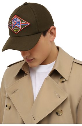 Мужской шерстяная бейсболка BALMAIN хаки цвета по цене 42950 руб., арт. WH0XA000/WA03 | Фото 2 Мужской шерстяная бейсболка BALMAIN хаки цвета, арт. WH0XA000/WA03 | Фото 2 (Материал: Шерсть, Текстиль)