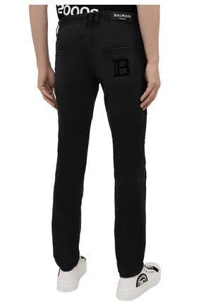Мужские джинсы BALMAIN темно-серого цвета, арт. WH0MG055/165D | Фото 4 (Силуэт М (брюки): Узкие; Кросс-КТ: Деним; Длина (брюки, джинсы): Стандартные; Стили: Гранж; Материал внешний: Хлопок)