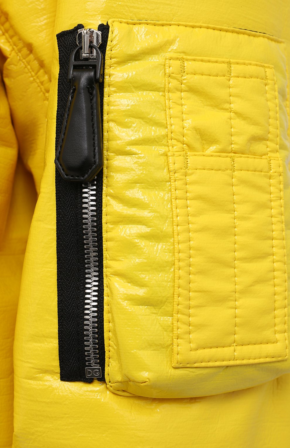 Мужской утепленный бомбер DOLCE & GABBANA желтого цвета, арт. G9WI4T/FUSJT | Фото 5 (Кросс-КТ: Куртка; Рукава: Длинные; Принт: Без принта; Материал внешний: Синтетический материал; Стили: Гранж; Мужское Кросс-КТ: утепленные куртки; Материал подклада: Синтетический материал; Длина (верхняя одежда): Короткие)