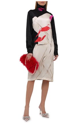 Женское шелковое платье DRIES VAN NOTEN разноцветного цвета по цене 85600 руб., арт. 212-011079-3079 | Фото 2 Женское шелковое платье DRIES VAN NOTEN разноцветного цвета, арт. 212-011079-3079 | Фото 2 (Материал внешний: Шелк; Длина Ж (юбки, платья, шорты): До колена; Рукава: Длинные; Женское Кросс-КТ: Платье-одежда; Случай: Повседневный; Стили: Романтичный)