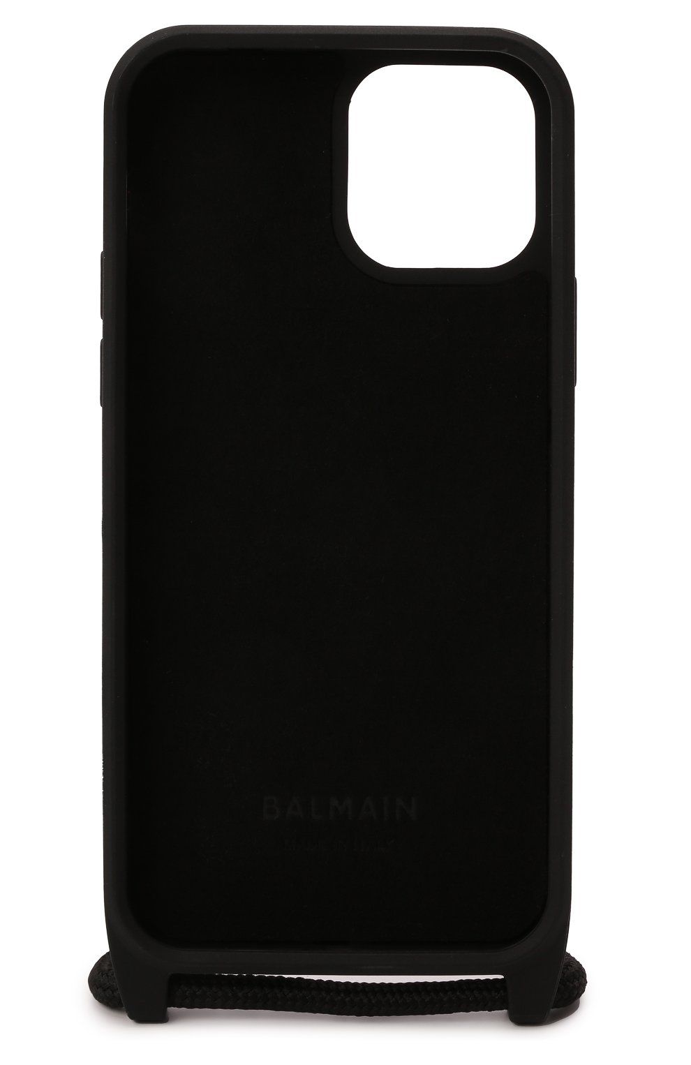 Кожаный чехол для iphone 12/12 pro BALMAIN черного цвета, арт. WN0SC137/LESP | Фото 3 (Женское Кросс-КТ: Кожа iPhone; Материал: Натуральная кожа)