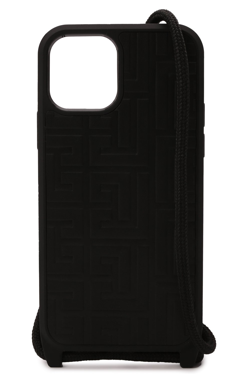 Кожаный чехол для iphone 12/12 pro BALMAIN черного цвета, арт. WN0SC137/LESP | Фото 4 (Женское Кросс-КТ: Кожа iPhone; Материал: Натуральная кожа)