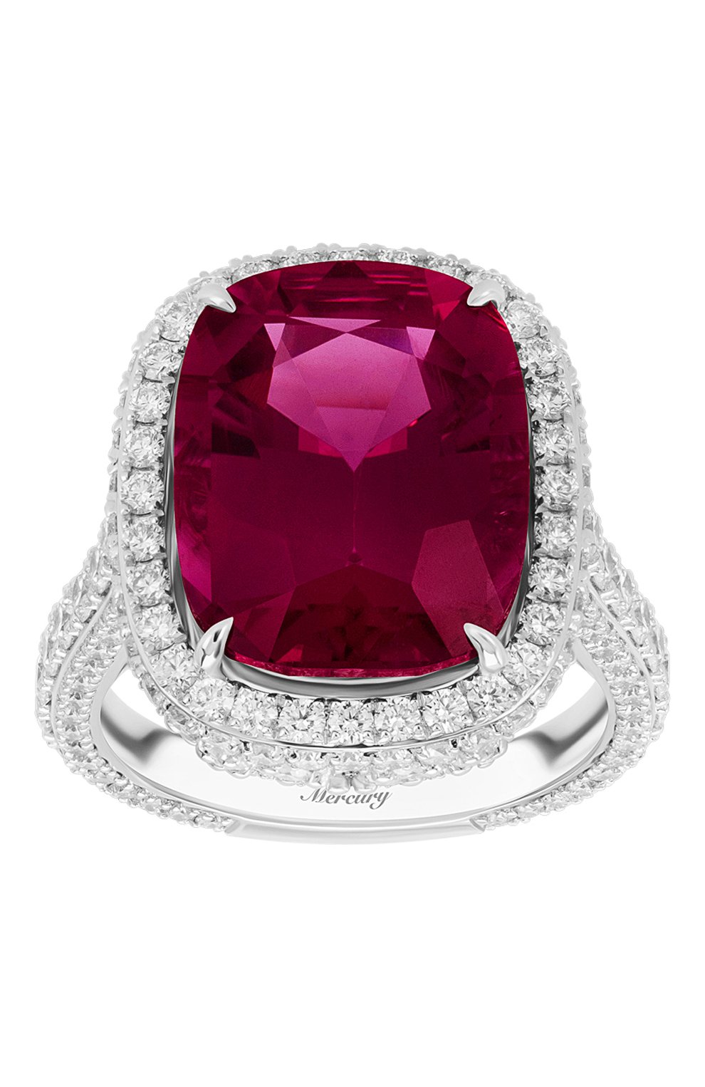 Женские кольцо MERCURY бесцветного цвета, арт. MR28110WDRUB | Фото 2 (Материал сплава: Белое золото; Драгоценные камни: Бриллианты, Другие)