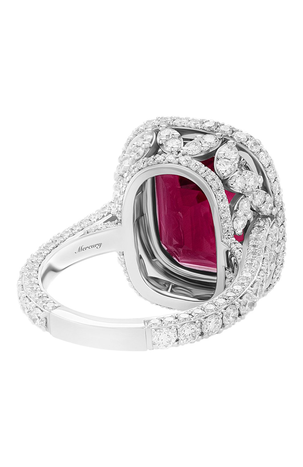 Женские кольцо MERCURY бесцветного цвета, арт. MR28110WDRUB | Фото 3 (Материал сплава: Белое золото; Драгоценные камни: Бриллианты, Другие)