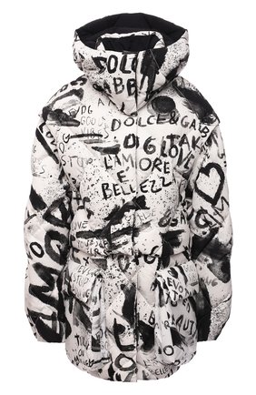 Женский пуховик DOLCE & GABBANA черно-белого цвета по цене 233500 руб., арт. F9K50T/G7BEW | Фото 1 Женский пуховик DOLCE & GABBANA черно-белого цвета, арт. F9K50T/G7BEW | Фото 1 (Материал внешний: Синтетический материал; Материал утеплителя: Пух и перо; Длина (верхняя одежда): До середины бедра; Материал подклада: Синтетический материал; Рукава: Длинные; Стили: Спорт-шик)