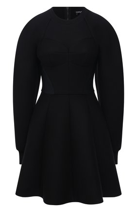 Женское платье из хлопка и вискозы DOLCE & GABBANA черного цвета по цене 148000 руб., арт. F6R6RT/G7BDX | Фото 1 Женское платье из хлопка и вискозы DOLCE & GABBANA черного цвета, арт. F6R6RT/G7BDX | Фото 1 (Длина Ж (юбки, платья, шорты): Мини; Рукава: Длинные; Материал внешний: Хлопок; Материал подклада: Хлопок; Женское Кросс-КТ: Платье-одежда; Стили: Романтичный; Случай: Повседневный)