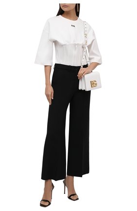 Женский хлопковый пуловер DOLCE & GABBANA белого цвета по цене 75850 руб., арт. F8N59T/HU7H9 | Фото 2 Женский хлопковый пуловер DOLCE & GABBANA белого цвета, арт. F8N59T/HU7H9 | Фото 2 (Материал внешний: Хлопок; Рукава: 3/4; Длина (для топов): Стандартные; Женское Кросс-КТ: Пуловер-одежда; Стили: Бохо)