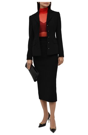 Женская юбка из вискозы DOLCE & GABBANA черного цвета, арт. FXD41T/JBMS0 | Фото 2 (Длина Ж (юбки, платья, шорты): Миди; Материал внешний: Вискоза; Женское Кросс-КТ: Юбка-одежда; Стили: Кэжуэл)