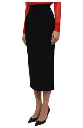 Женская юбка из вискозы DOLCE & GABBANA черного цвета, арт. FXD41T/JBMS0 | Фото 3 (Женское Кросс-КТ: Юбка-одежда; Длина Ж (юбки, платья, шорты): Миди; Материал внешний: Вискоза; Стили: Кэжуэл)