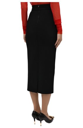 Женская юбка из вискозы DOLCE & GABBANA черного цвета, арт. FXD41T/JBMS0 | Фото 4 (Женское Кросс-КТ: Юбка-одежда; Длина Ж (юбки, платья, шорты): Миди; Материал внешний: Вискоза; Стили: Кэжуэл)