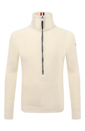 Мужской шерстяной свитер MONCLER кремвого цвета по цене 62600 руб., арт. G2-091-9A000-03-M1241 | Фото 1 Мужской шерстяной свитер MONCLER кремвого цвета, арт. G2-091-9A000-03-M1241 | Фото 1 (Материал внешний: Шерсть; Длина (для топов): Стандартные; Рукава: Длинные; Мужское Кросс-КТ: Свитер-одежда; Принт: Без принта; Стили: Кэжуэл)