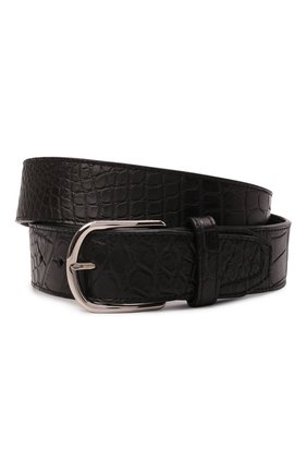 Мужской ремень из кожи аллигатора BRIONI черного цвета по цене 277000 руб., арт. 0BAT0L/09718/AMIS | Фото 1 Мужской ремень из кожи аллигатора BRIONI черного цвета, арт. 0BAT0L/09718/AMIS | Фото 1 (Материал: Экзотическая кожа; Случай: Формальный)
