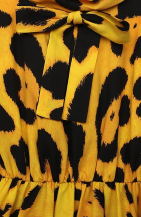 Детское шелковое платье DOLCE & GABBANA желтого цвета, арт. L52DX7/FSA2F/2-6 | Фото 3 (Материал внешний: Шелк; Рукава: Длинные; Материал подклада: Шелк; Ростовка одежда: 6 лет | 116 см)
