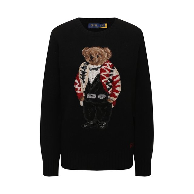 Пуловер из шерсти и кашемира Polo Ralph Lauren 211847028, цвет чёрный, размер 46