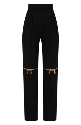 Женские шерстяные брюки DOLCE & GABBANA черного цвета по цене 119500 руб., арт. FTB9UT/FU208 | Фото 1 Женские шерстяные брюки DOLCE & GABBANA черного цвета, арт. FTB9UT/FU208 | Фото 1 (Материал внешний: Шерсть; Длина (брюки, джинсы): Удлиненные; Стили: Гламурный; Женское Кросс-КТ: Брюки-одежда; Силуэт Ж (брюки и джинсы): Прямые)