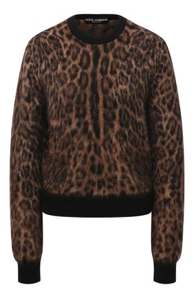 Женский пуловер DOLCE & GABBANA леопардового цвета по цене 94950 руб., арт. FX469T/JAMA5 | Фото 1 Женский пуловер DOLCE & GABBANA леопардового цвета, арт. FX469T/JAMA5 | Фото 1 (Материал внешний: Шерсть; Рукава: Длинные; Длина (для топов): Стандартные; Стили: Гламурный; Женское Кросс-КТ: Пуловер-одежда)
