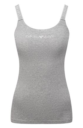 Женская хлопковая майка EMPORIO ARMANI серого цвета по цене 4935 руб., арт. 164237/1A227 | Фото 1 Женская хлопковая майка EMPORIO ARMANI серого цвета, арт. 164237/1A227 | Фото 1 (Длина (для топов): Стандартные; Материал внешний: Хлопок; Женское Кросс-КТ: Домашние топы)