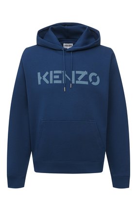 Мужской хлопковое худи KENZO темно-синего цвета по цене 33050 руб., арт. FB65SW3004ML | Фото 1 Мужской хлопковое худи KENZO темно-синего цвета, арт. FB65SW3004ML | Фото 1 (Материал внешний: Хлопок; Длина (для топов): Стандартные; Рукава: Длинные; Мужское Кросс-КТ: Худи-одежда; Принт: С принтом; Стили: Спорт-шик)