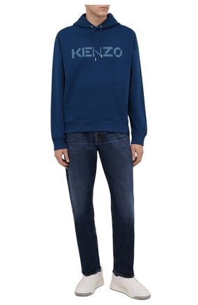 Мужской хлопковое худи KENZO темно-синего цвета по цене 33050 руб., арт. FB65SW3004ML | Фото 2 Мужской хлопковое худи KENZO темно-синего цвета, арт. FB65SW3004ML | Фото 2 (Материал внешний: Хлопок; Длина (для топов): Стандартные; Рукава: Длинные; Мужское Кросс-КТ: Худи-одежда; Принт: С принтом; Стили: Спорт-шик)