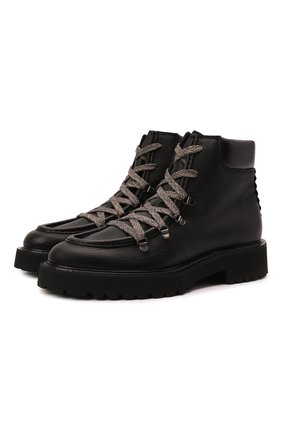 Мужские кожаные ботинки ATTIMONELLI'S черного цвета, арт. AA676 | Фото 1 (Материал внутренний: Натуральная кожа; Подошва: Массивная; Мужское Кросс-КТ: Ботинки-обувь, Хайкеры-обувь; Материал внешний: Кожа; Материал утеплителя: Без утеплителя; Региональные ограничения белый список (Axapta Mercury): RU)