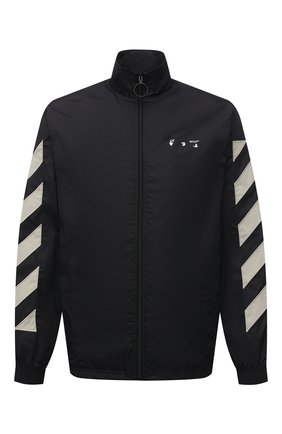 Мужская куртка OFF-WHITE черного цвета, арт. 0MBD022F21FAB001 | Фото 1 (Длина (верхняя одежда): Короткие; Материал внешний: Синтетический материал; Рукава: Длинные; Материал подклада: Синтетический материал; Кросс-КТ: Куртка, Ветровка; Стили: Спорт-шик)