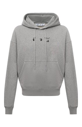 Мужской хлопковое худи OFF-WHITE серого цвета по цене 54850 руб., арт. 0MBB085F21FLE017 | Фото 1 Мужской хлопковое худи OFF-WHITE серого цвета, арт. 0MBB085F21FLE017 | Фото 1 (Материал внешний: Хлопок; Длина (для топов): Стандартные; Рукава: Длинные; Мужское Кросс-КТ: Худи-одежда; Принт: С принтом; Стили: Спорт-шик; Shop in Shop M: Толстовки)
