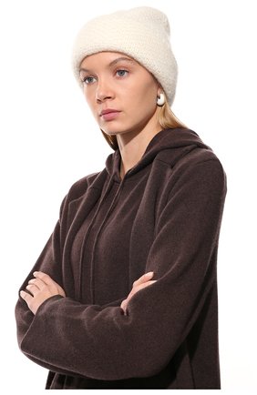 Женская шерстяная шапка TAK.ORI кремвого цвета, арт. HTK95063WM063AW21 | Фото 2 (Материал: Шерсть, Текстиль)