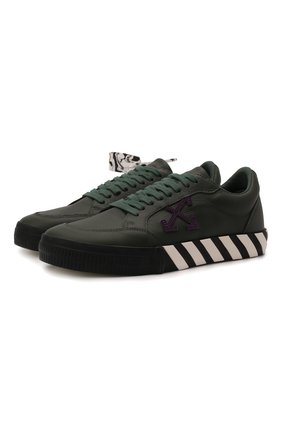 Мужские кожаные кеды vulcanized OFF-WHITE темно-зеленого цвета по цене 27850 руб., арт. 0MIA085F21LEA0065535 | Фото 1 Мужские кожаные кеды vulcanized OFF-WHITE темно-зеленого цвета, арт. 0MIA085F21LEA0065535 | Фото 1 (Подошва: Массивная; Материал внутренний: Текстиль; Материал внешний: Кожа)
