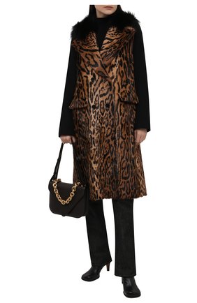 Женская комбинированное пальто DOLCE & GABBANA леопардового цвета по цене 715500 руб., арт. F0AU0F/GEW00 | Фото 2 Женская комбинированное пальто DOLCE & GABBANA леопардового цвета, арт. F0AU0F/GEW00 | Фото 2 (Рукава: Длинные; Длина (верхняя одежда): До колена; Материал подклада: Синтетический материал; Женское Кросс-КТ: Мех; Стили: Гламурный)