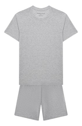 Женская пижама DEREK ROSE серого цвета, арт. 7252-ETHA001 | Фото 1 (Материал внешний: Синтетический материал; Рукава: Короткие)