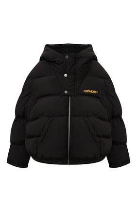 Детского куртка с капюшоном OFF-WHITE черного цвета по цене 53900 руб., арт. 0BEA001F21FAB003 | Фото 1 Детского куртка с капюшоном OFF-WHITE черного цвета, арт. 0BEA001F21FAB003 | Фото 1 (Материал внешний: Синтетический материал; Материал подклада: Хлопок; Рукава: Длинные; Мальчики Кросс-КТ: Пуховик-верхняя одежда; Кросс-КТ: Сезон: демисезон)