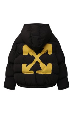 Детского куртка с капюшоном OFF-WHITE черного цвета по цене 53900 руб., арт. 0BEA001F21FAB003 | Фото 2 Детского куртка с капюшоном OFF-WHITE черного цвета, арт. 0BEA001F21FAB003 | Фото 2 (Материал внешний: Синтетический материал; Материал подклада: Хлопок; Рукава: Длинные; Мальчики Кросс-КТ: Пуховик-верхняя одежда; Кросс-КТ: Сезон: демисезон)