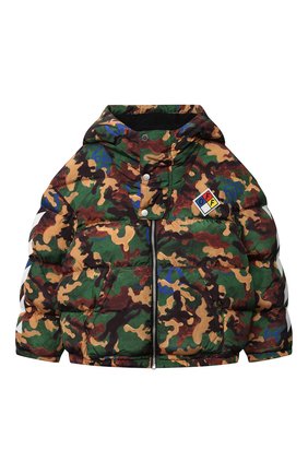 Детского куртка с капюшоном OFF-WHITE хаки цвета по цене 61350 руб., арт. 0BEA001F21FAB001 | Фото 1 Детского куртка с капюшоном OFF-WHITE хаки цвета, арт. 0BEA001F21FAB001 | Фото 1 (Материал внешний: Синтетический материал; Материал подклада: Хлопок; Рукава: Длинные; Мальчики Кросс-КТ: Пуховик-верхняя одежда; Кросс-КТ: Сезон: демисезон)