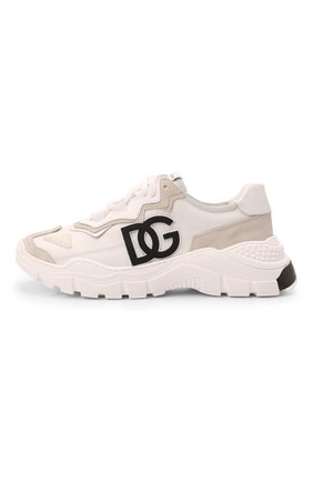 Детские кроссовки DOLCE & GABBANA кремвого цвета по цене 35150 руб., арт. D11053/AQ040/37-39 | Фото 2 Детские кроссовки DOLCE & GABBANA кремвого цвета, арт. D11053/AQ040/37-39 | Фото 2 (Материал внешний: Текстиль; Материал внутренний: Натуральная кожа)