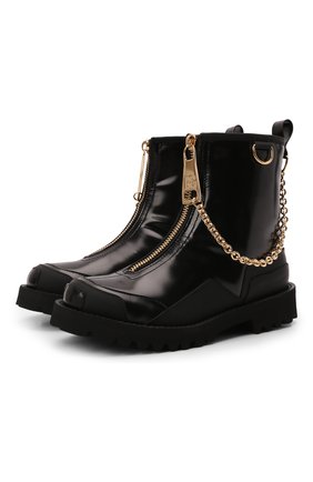 Детские кожаные ботинки DOLCE & GABBANA черного цвета по цене 39450 руб., арт. D11071/AQ673/29-36 | Фото 1 Детские кожаные ботинки DOLCE & GABBANA черного цвета, арт. D11071/AQ673/29-36 | Фото 1 (Материал утеплителя: Натуральный мех; Материал внешний: Кожа)