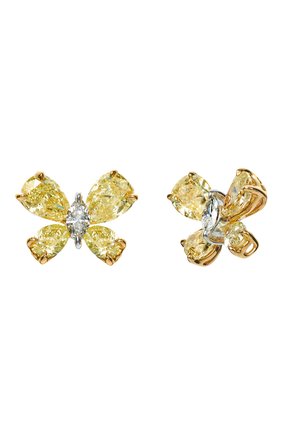 Женские серьги MERCURY бесцветного цвета, арт. ME21828YDW | Фото 1 (Материал сплава: Желтое золото, Белое золото; Драгоценные камни: Бриллианты)