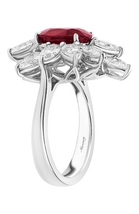 Женские кольцо MERCURY бесцветного цвета, арт. MR22886WR | Фото 2 (Материал сплава: Белое золото; Драгоценные камни: Рубины, Бриллианты)