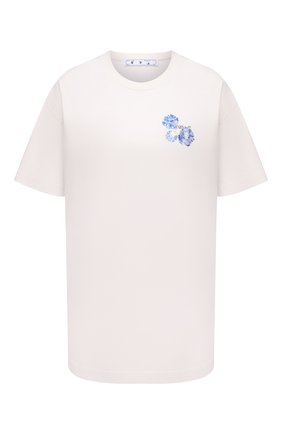 Женская хлопковая футболка OFF-WHITE бежевого цвета по цене 30800 руб., арт. 0WAA089F21JER002 | Фото 1 Женская хлопковая футболка OFF-WHITE бежевого цвета, арт. 0WAA089F21JER002 | Фото 1 (Материал внешний: Хлопок; Длина (для топов): Стандартные; Рукава: Короткие; Женское Кросс-КТ: Футболка-одежда; Принт: С принтом; Стили: Спорт-шик)
