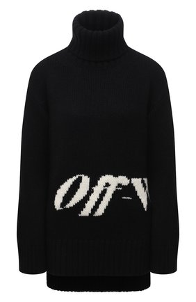 Женский свитер OFF-WHITE черного цвета по цене 51600 руб., арт. 0WHF019F21KNI001 | Фото 1 Женский свитер OFF-WHITE черного цвета, арт. 0WHF019F21KNI001 | Фото 1 (Материал внешний: Синтетический материал, Шерсть; Длина (для топов): Удлиненные; Рукава: Длинные; Женское Кросс-КТ: Свитер-одежда; Стили: Кэжуэл)