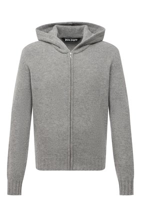 Мужской шерстяной кардиган PALM ANGELS светло-серого цвета по цене 44650 руб., арт. PMHA045F21KNI0010901 | Фото 1 Мужской шерстяной кардиган PALM ANGELS светло-серого цвета, арт. PMHA045F21KNI0010901 | Фото 1 (Длина (для топов): Стандартные; Рукава: Длинные; Материал внешний: Шерсть; Мужское Кросс-КТ: Кардиган-одежда; Стили: Спорт-шик)