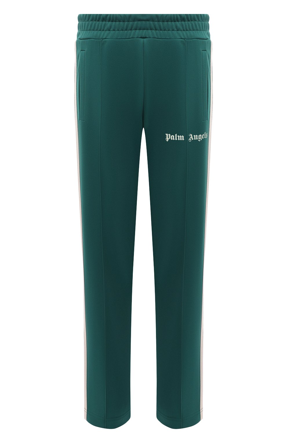 Мужские брюки PALM ANGELS зеленого цвета, арт. PMCA007F21FAB0025701 | Фото 1 (Длина (брюки, джинсы): Стандартные; Случай: Повседневный; Материал внешний: Синтетический материал; Стили: Спорт-шик; Shop in Shop M: Обувь_классика)